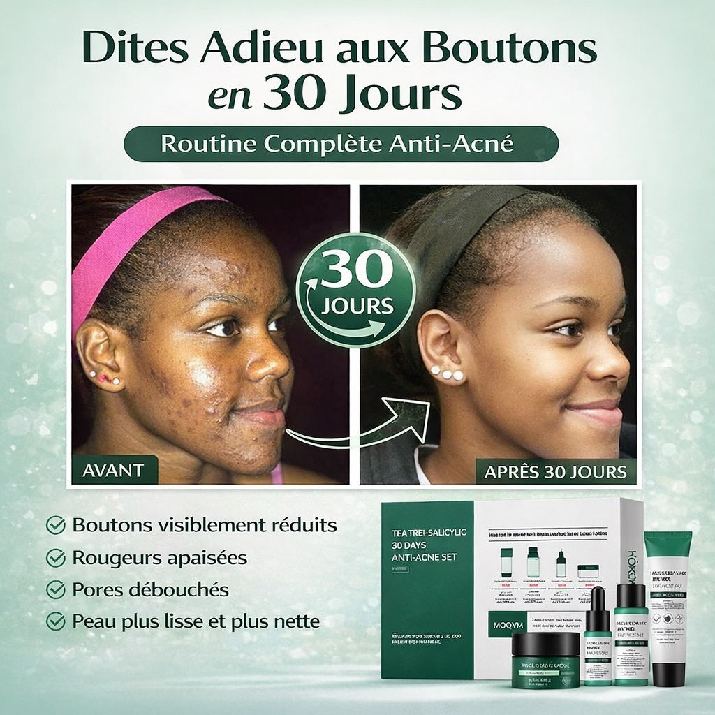 Kit Anti-Acné 30 Jours Tea Tree & Acide Salicylique – Routine Complète Peau Nette