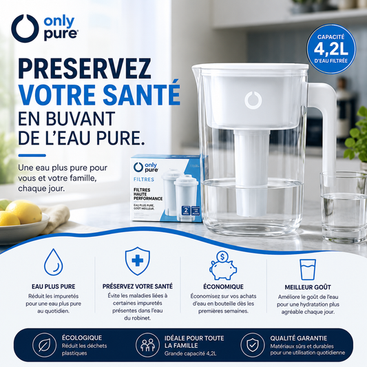 Carafe Filtrante Purifiante d'Eau – Eliminez les impuretés dans l'eau